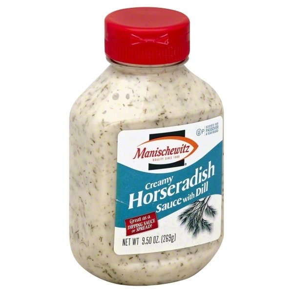 slide 1 of 1, Manischewitz Creamy Horseradish Sauce With Dill, 9.25 oz