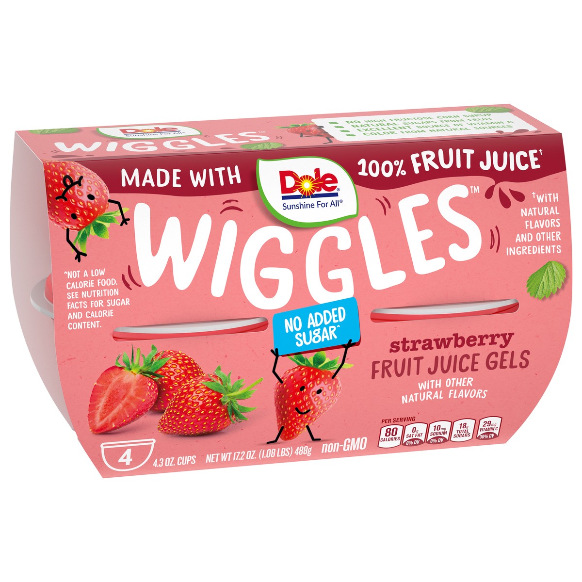 slide 7 of 9, Dole Wiggles Strawberry Fruit Juice Gel, 4 ct; 4.3 oz