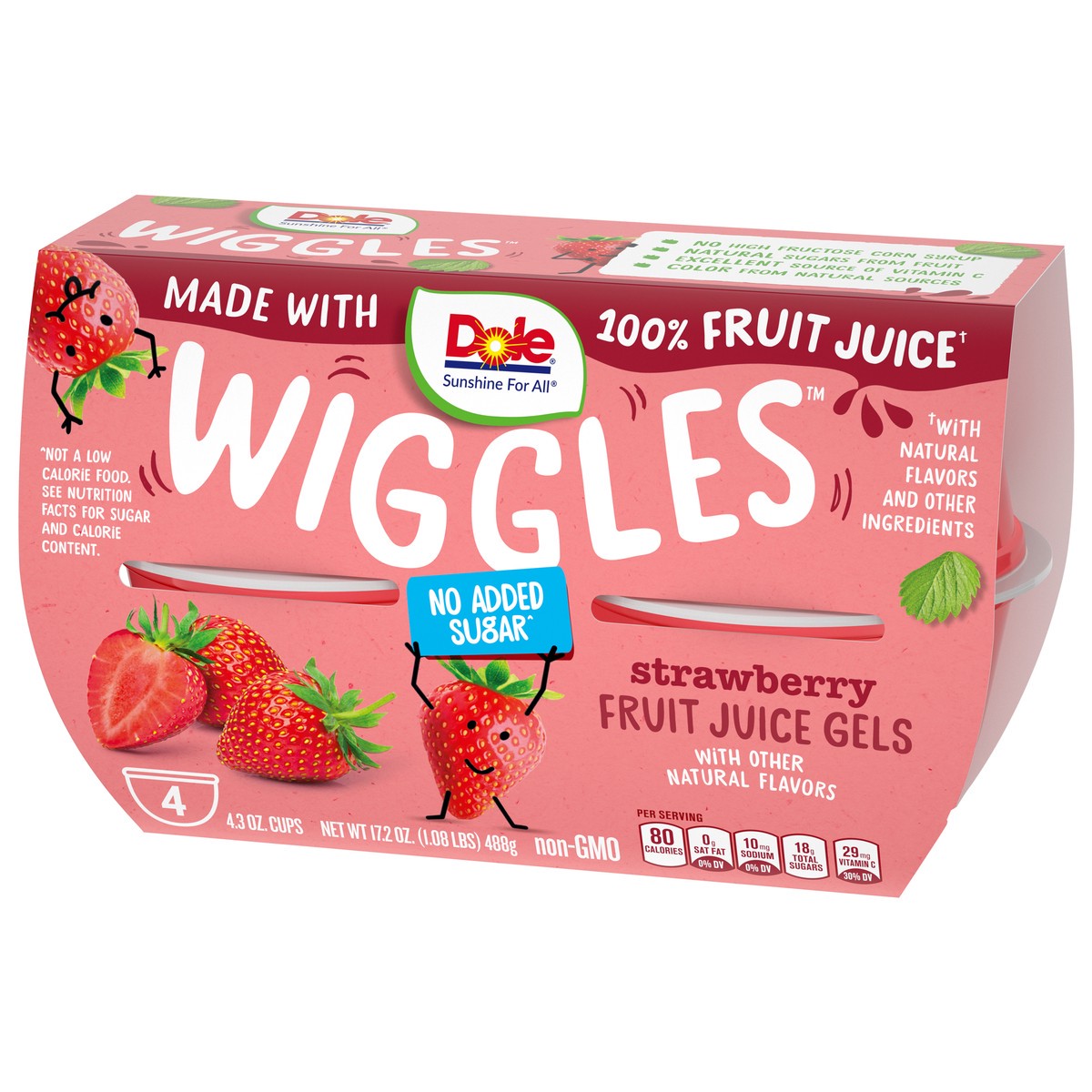 slide 8 of 9, Dole Wiggles Strawberry Fruit Juice Gel, 4 ct; 4.3 oz