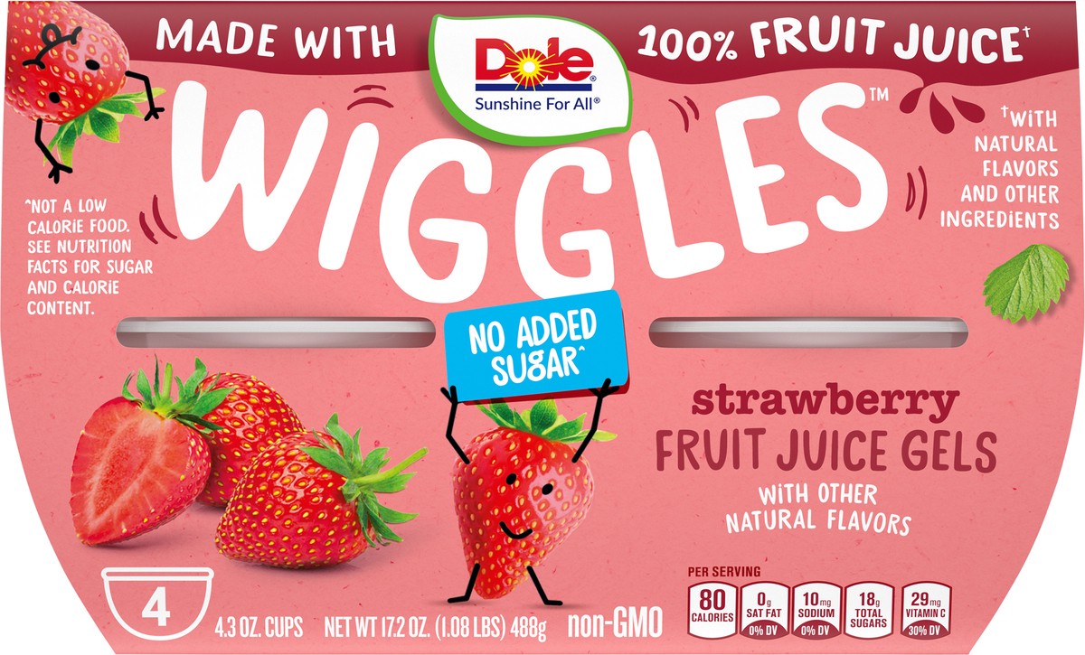 slide 9 of 9, Dole Wiggles Strawberry Fruit Juice Gel, 4 ct; 4.3 oz