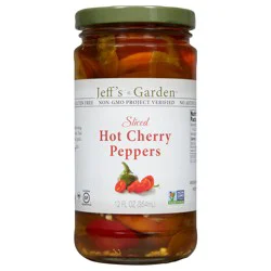 Jeff's Garden Sliced Hot Cherry Peppers, 12 fl oz