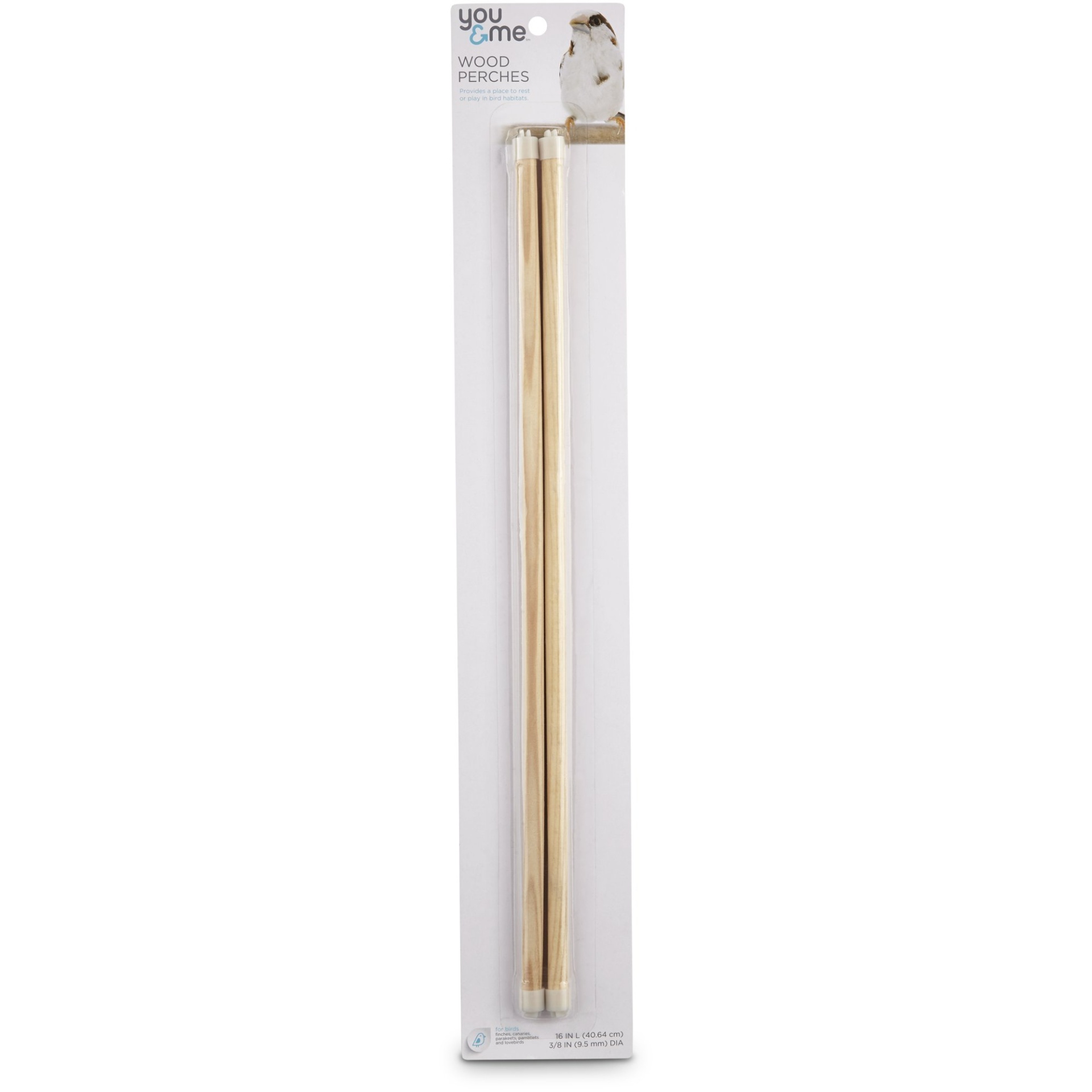 slide 1 of 1, You & Me 3/8-inch Wood Bird Perch 2 Pack Set, LG