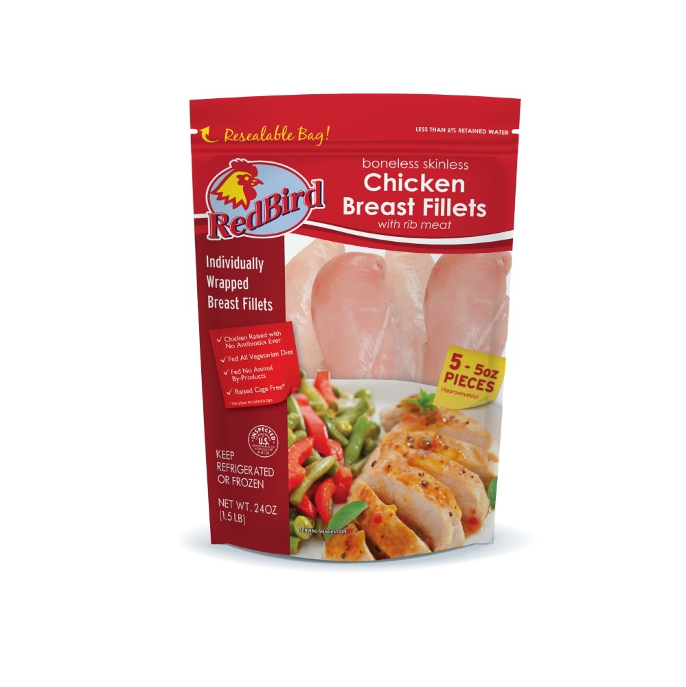 slide 1 of 1, Red Bird Chicken Breast Fillets, 24 oz