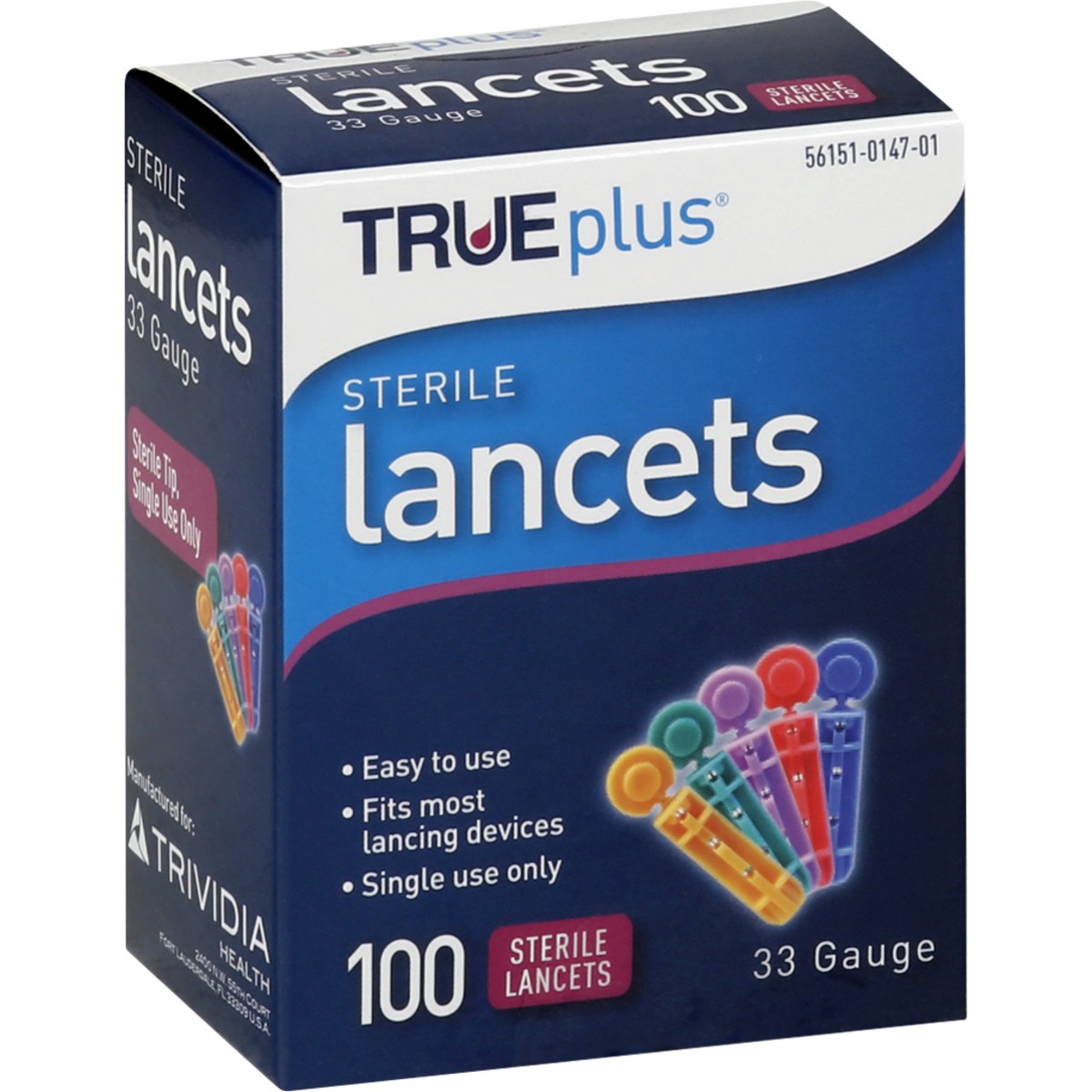 slide 2 of 7, TRUEplus 33 Gauge Sterile Lancets 100 ea, 100 ct