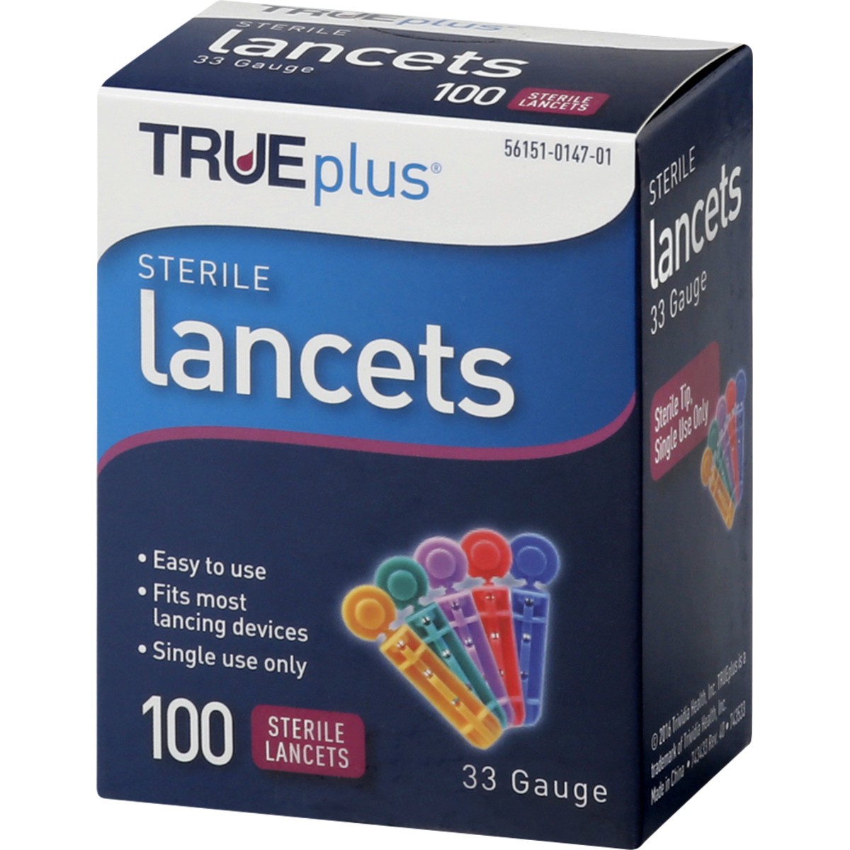 slide 5 of 7, TRUEplus 33 Gauge Sterile Lancets 100 ea, 100 ct