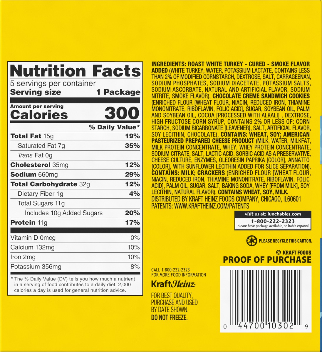 slide 3 of 13, Lunchables Turkey & American with Chocolate Creme Cookies, 5 ct Pack, 3.2 oz Trays, 16 oz