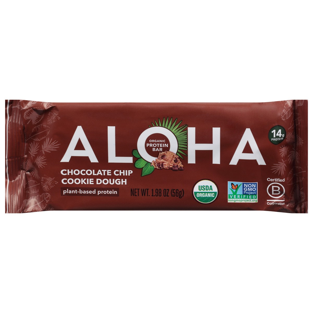 slide 1 of 9, Aloha Organic Chocolate Chip Cookie Dough Protein Bars 1.98 oz, 1.9 oz