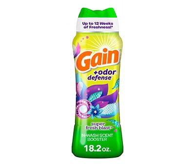 slide 1 of 6, Gain Odor Defense In-Wash Scent Booster Beads, Super Fresh Blast, 18.2 Oz., 1 ct