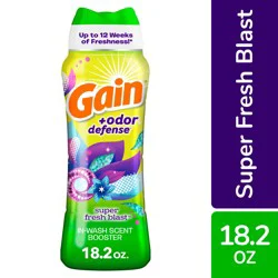 Gain Odor Defense In-Wash Scent Booster Beads, Super Fresh Blast, 18.2 Oz.