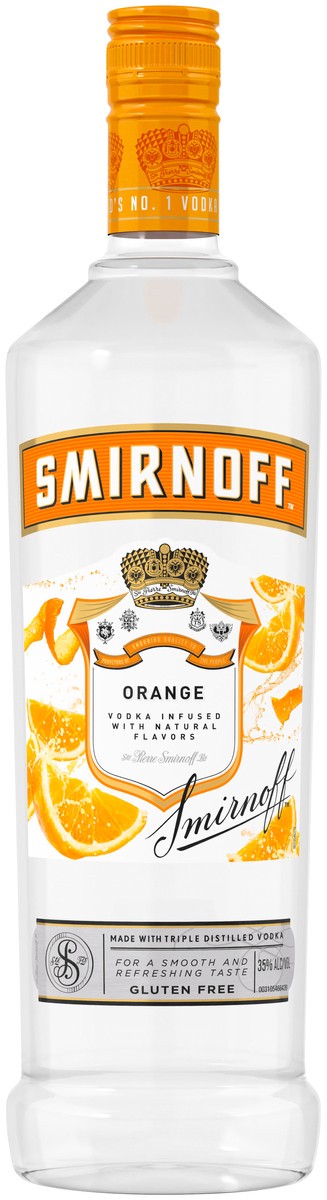 slide 1 of 4, Smirnoff Orange Vodka, 1 l