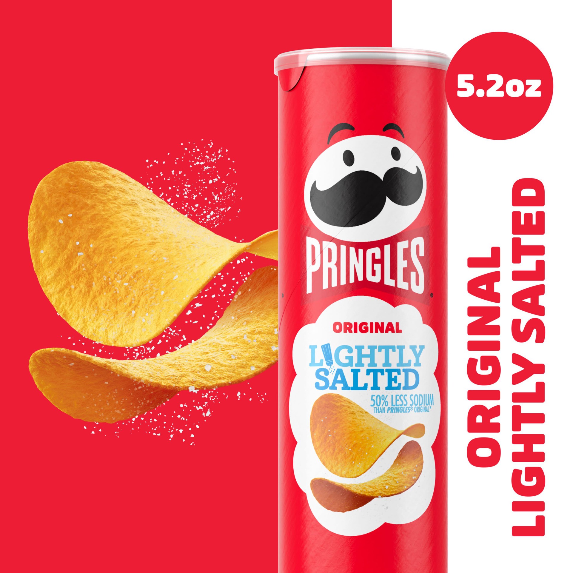 slide 5 of 5, Pringles Potato Crisps Chips, Lightly Salted Original, 5.2 oz, 5.2 oz