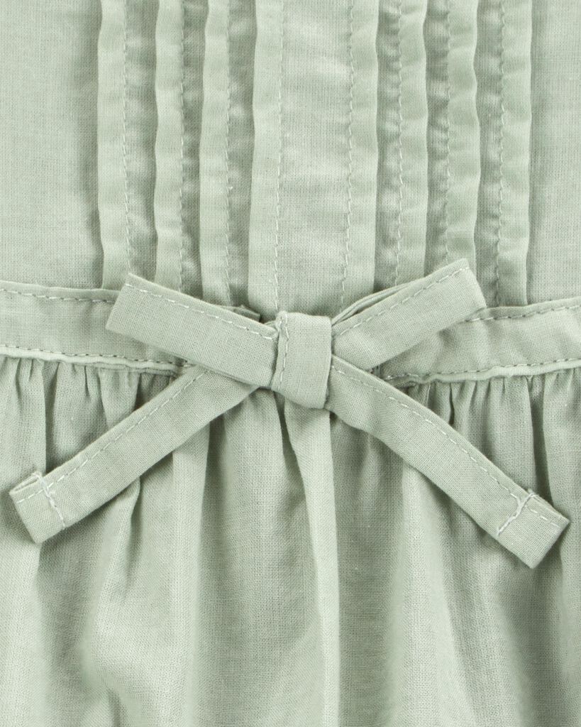 slide 2 of 4, Oshkosh Baby Textured Eyelet Dress Green 24M, 1 ct