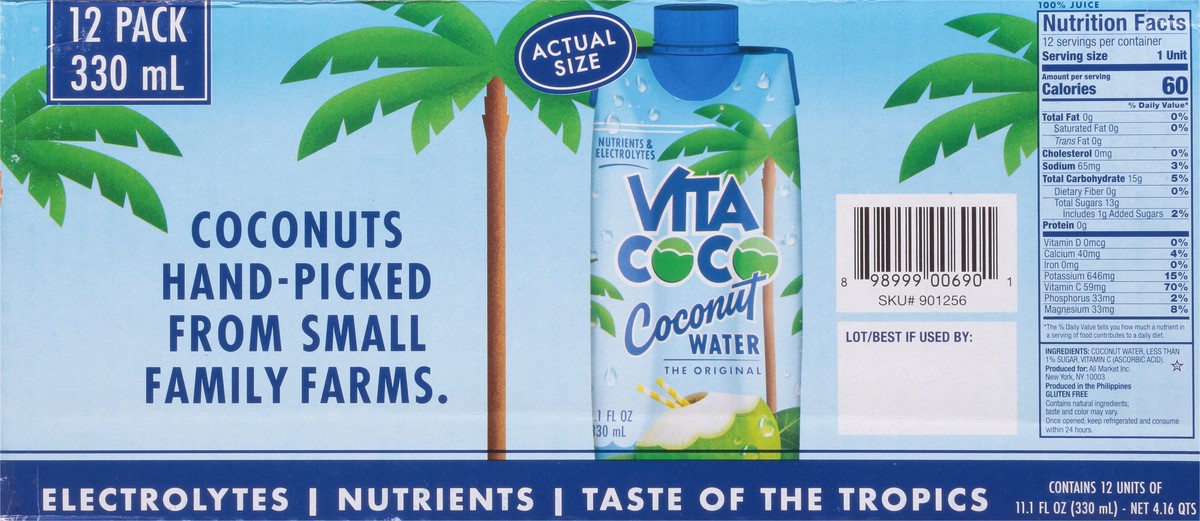 slide 3 of 9, Vita Coco The Original Coconut Water 12 - 11.1 fl oz Units, 12 ct, 330 ml