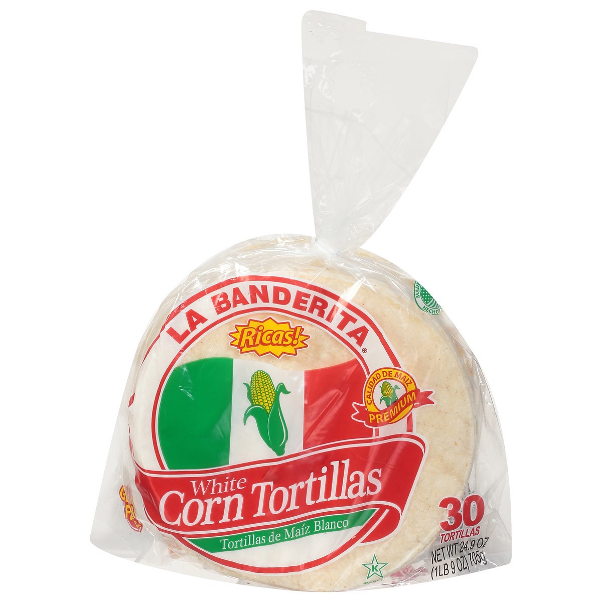 slide 7 of 9, La Banderita White Corn Tortilla, 30 ct