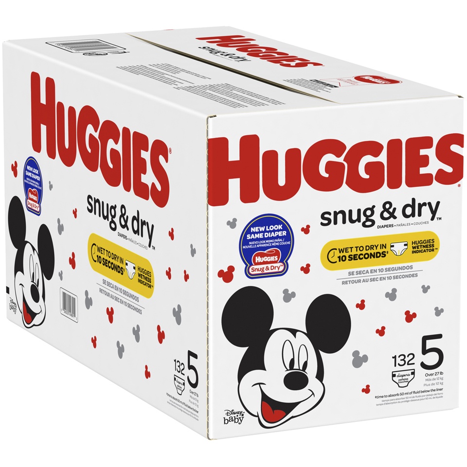 slide 2 of 3, Huggies Snug & Dry Diapers 132 ct, Size 5