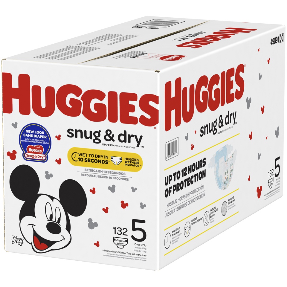 slide 3 of 3, Huggies Snug & Dry Diapers 132 ct, Size 5