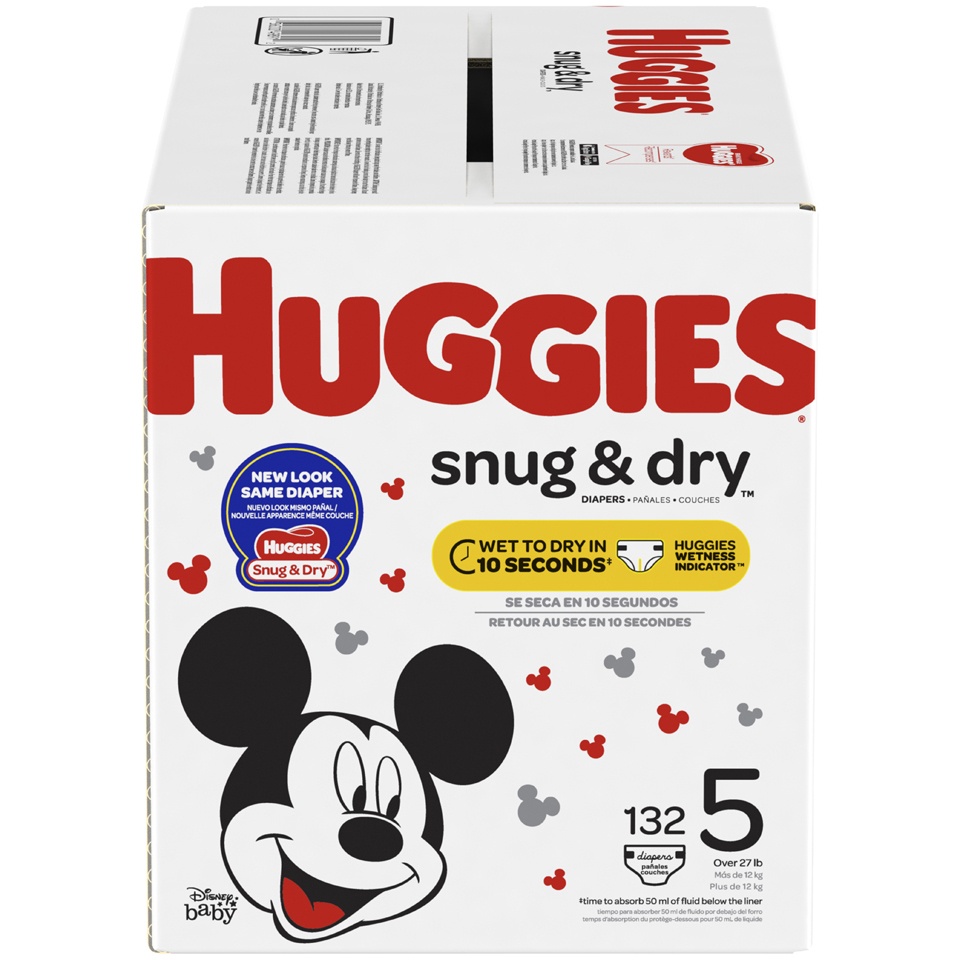 slide 1 of 3, Huggies Snug & Dry Diapers 132 ct, Size 5