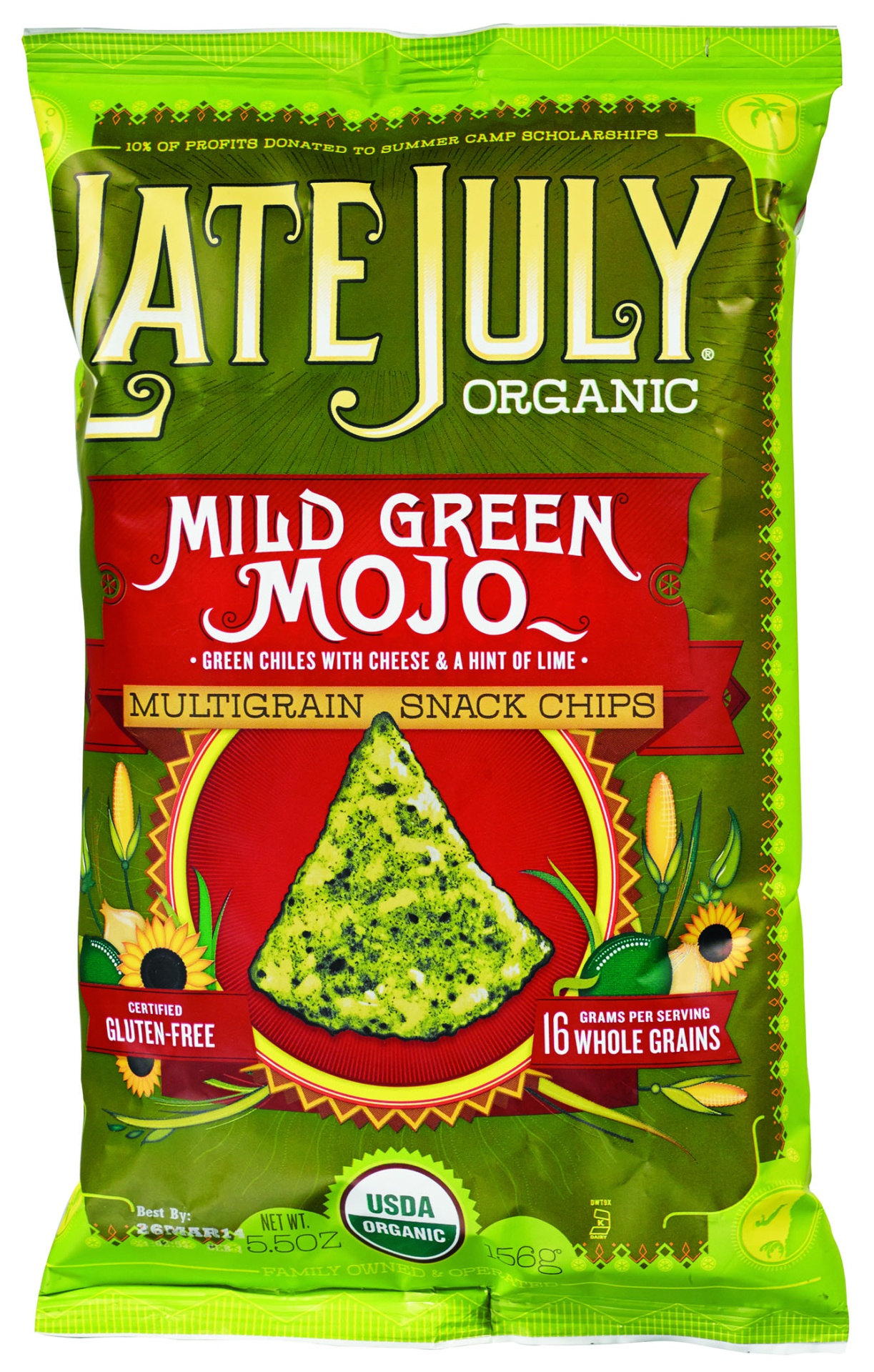 slide 1 of 1, Late July Mild Green Mojo Chip, 5.5 oz