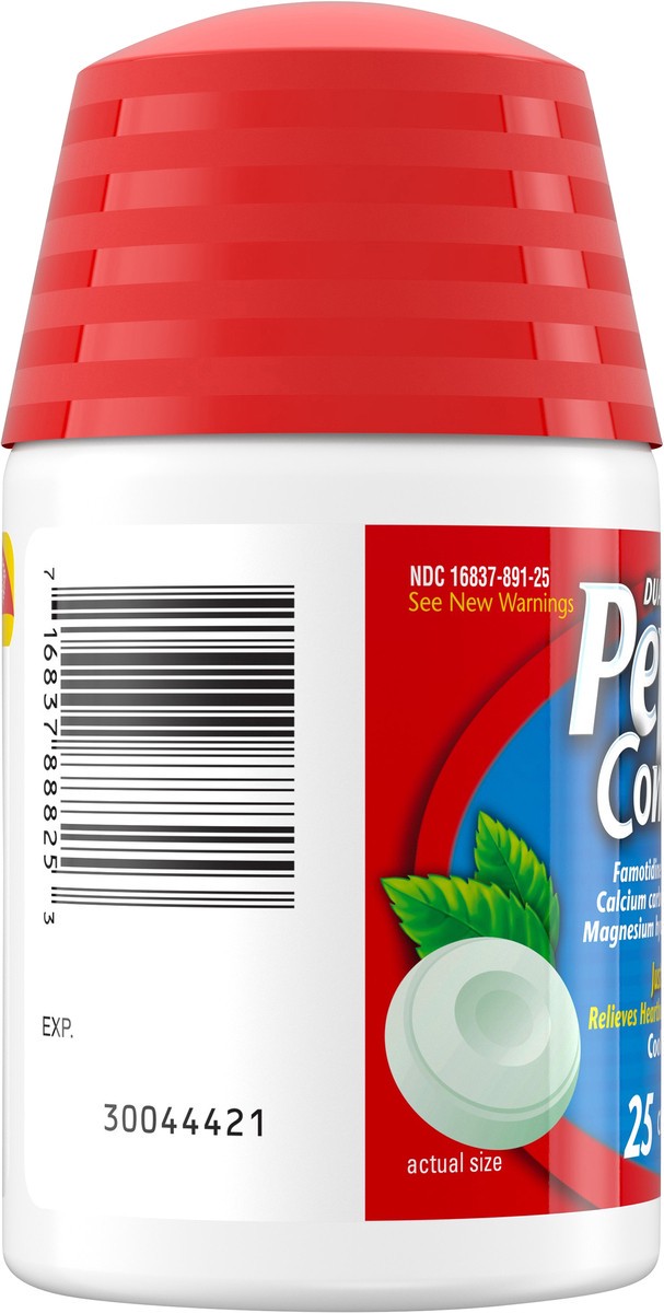 slide 2 of 7, Pepcid Complete Acid Reducer + Antacid Chewables, 10 mg Famotidine, 800 mg Calcium Carbonate & 165 mg Magnesium Hydroxide per tablet, Fast Heartburn, Mint, 25 ct, 25 ct