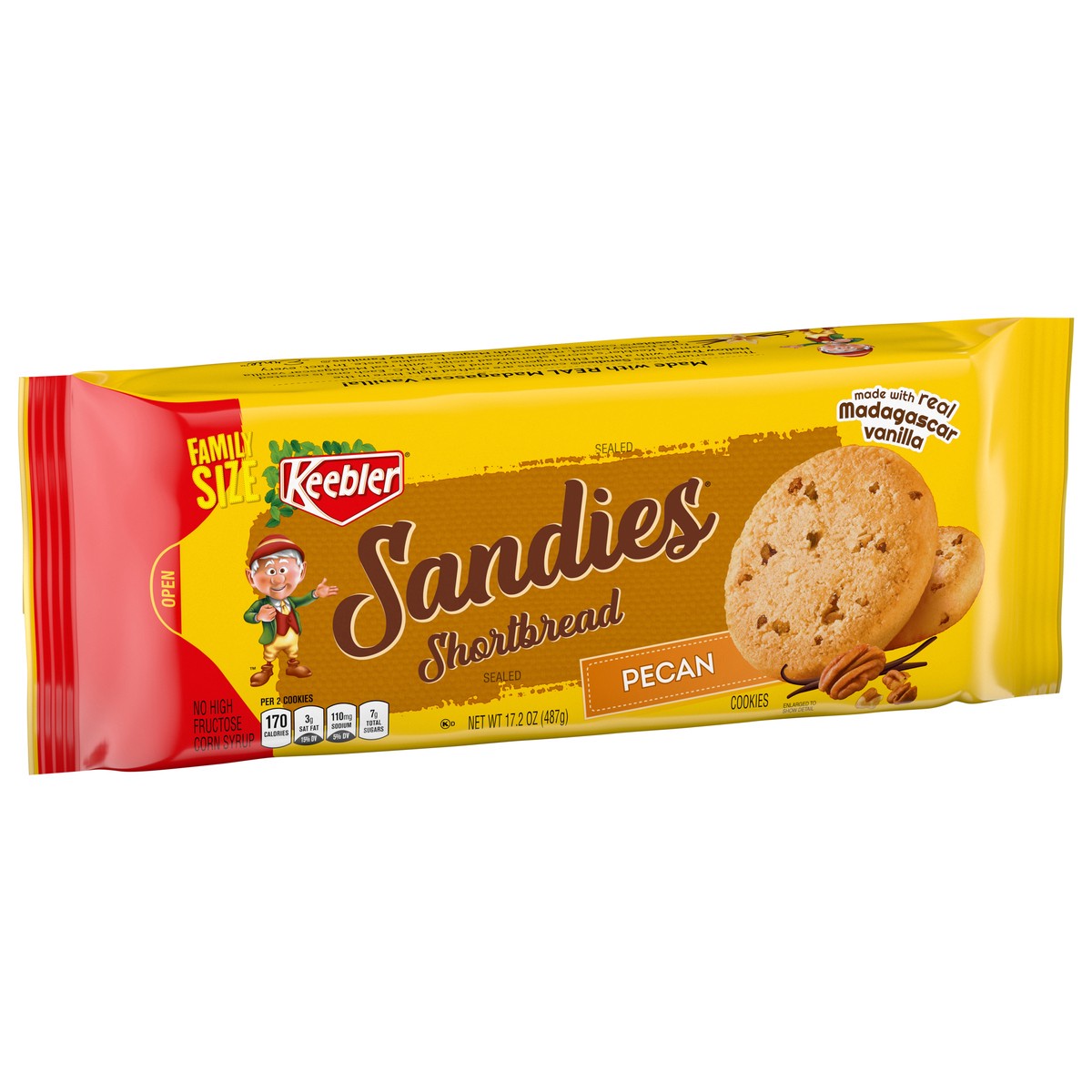 slide 4 of 9, Keebler Brands 06582 153198 Sandies Pecan Cookies 17.2oz Overwrap Everyday 17.2oz No PMT, 17.2 oz