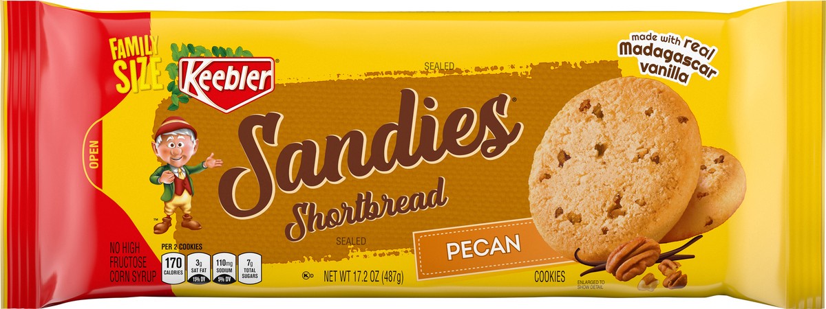 slide 3 of 9, Keebler Brands 06582 153198 Sandies Pecan Cookies 17.2oz Overwrap Everyday 17.2oz No PMT, 17.2 oz