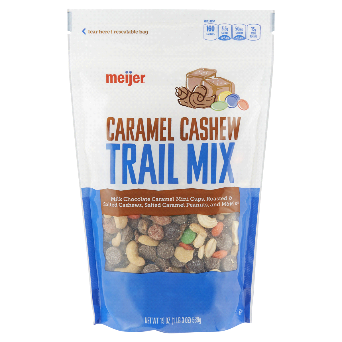 slide 1 of 5, Meijer Caramel Cashew Trail Mix, 19 oz