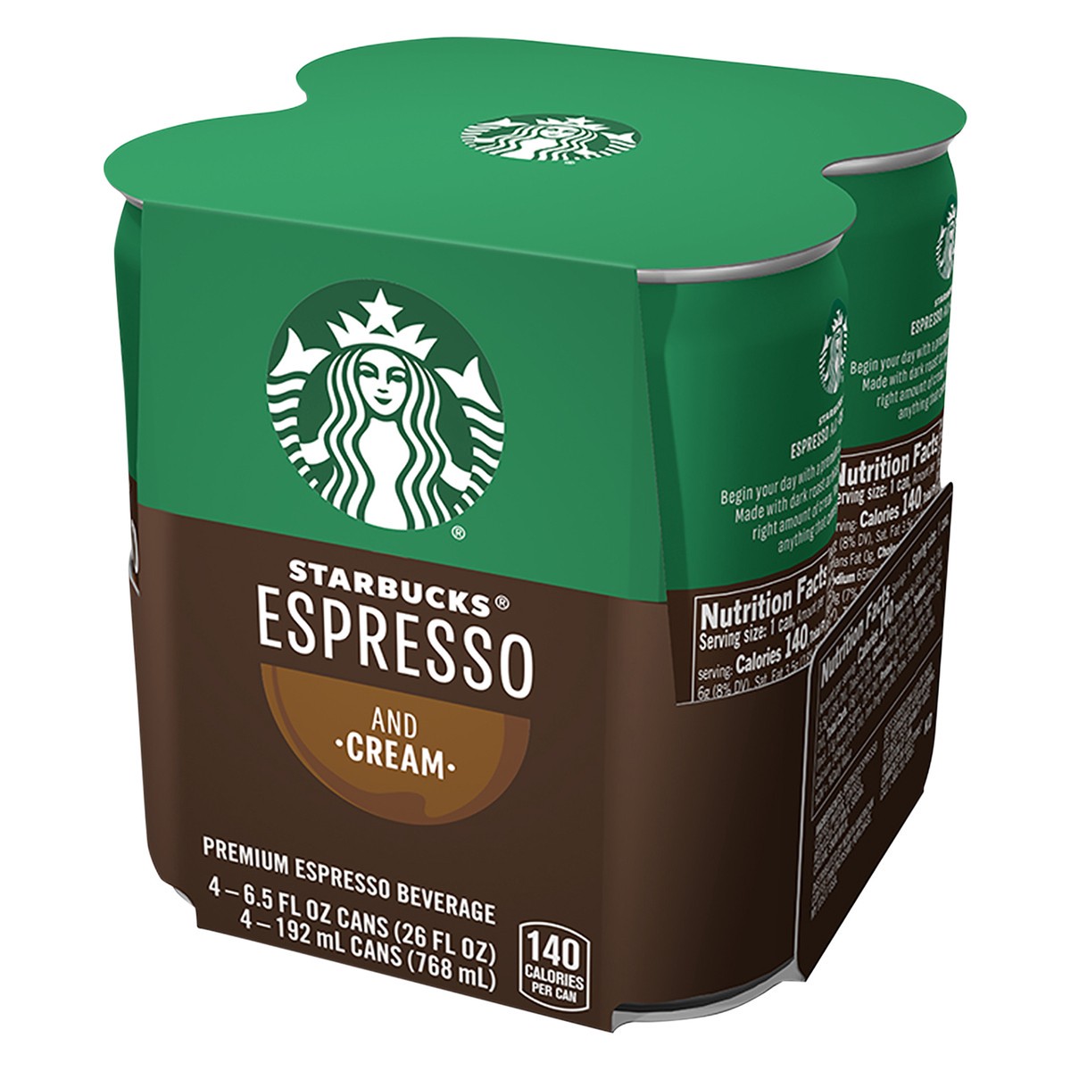 slide 3 of 8, Starbucks Espresso Premium Beverage Espresso & Cream 6.5 Fl Oz 4 Count Cans, 26 oz
