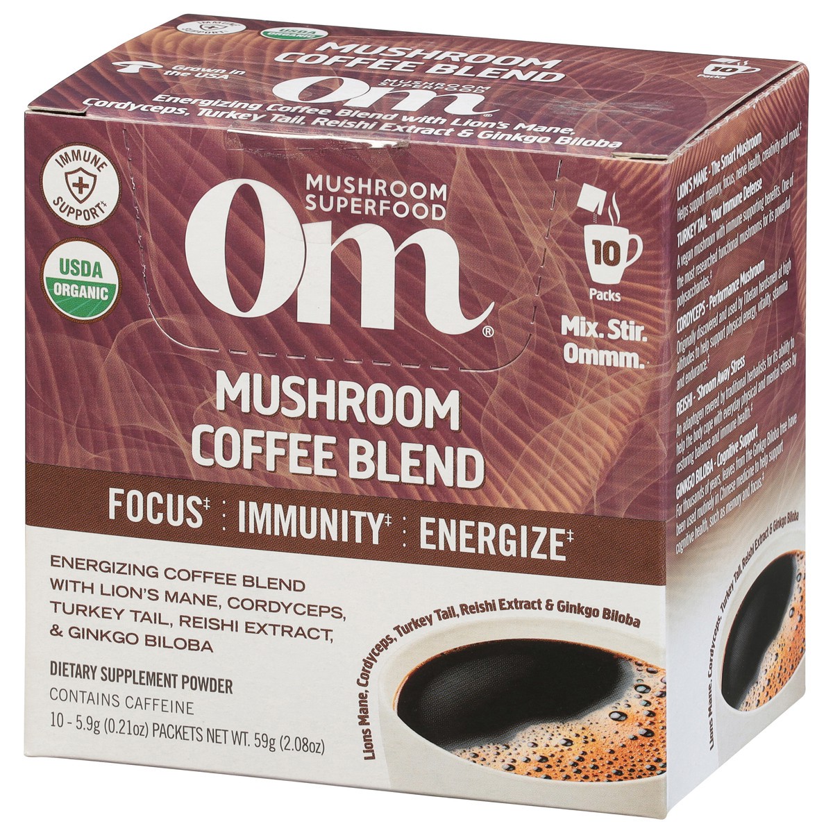 slide 8 of 14, Om Superfood Mushroom Blend Coffee - 10 ct, 1 ct