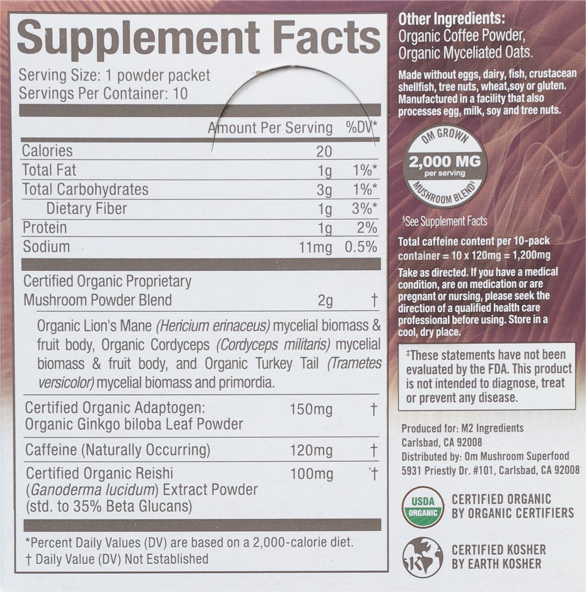 slide 11 of 14, Om Superfood Mushroom Blend Coffee - 10 ct, 1 ct
