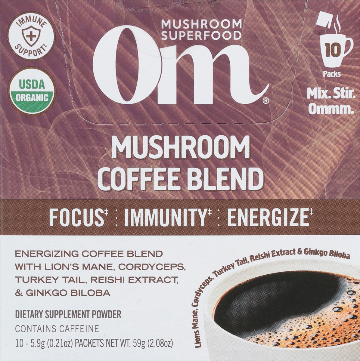 slide 10 of 14, Om Superfood Mushroom Blend Coffee - 10 ct, 1 ct