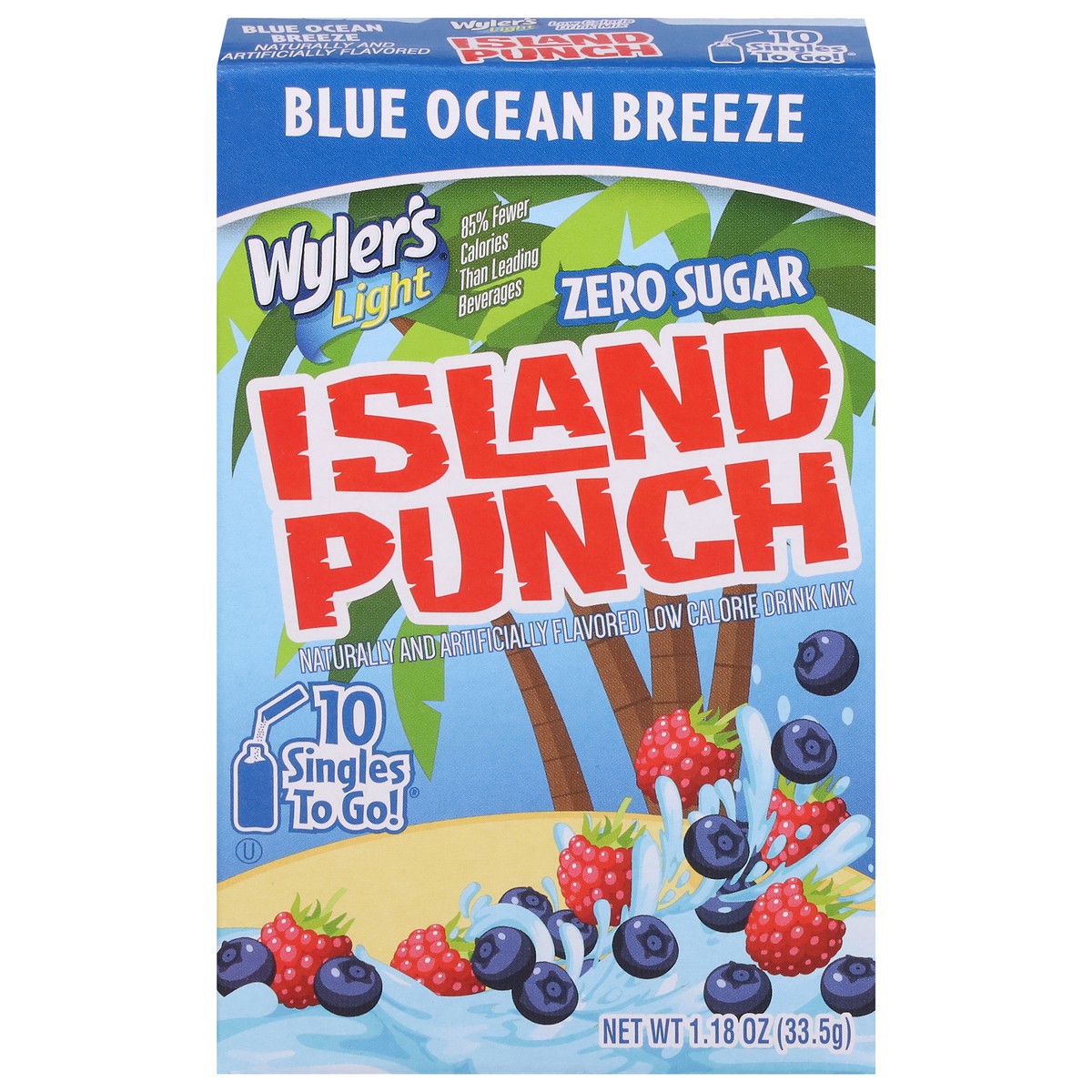 slide 1 of 9, Wyler's Light Zero Sugar Island Punch Drink Mix - 1.18 oz, 1.18 oz