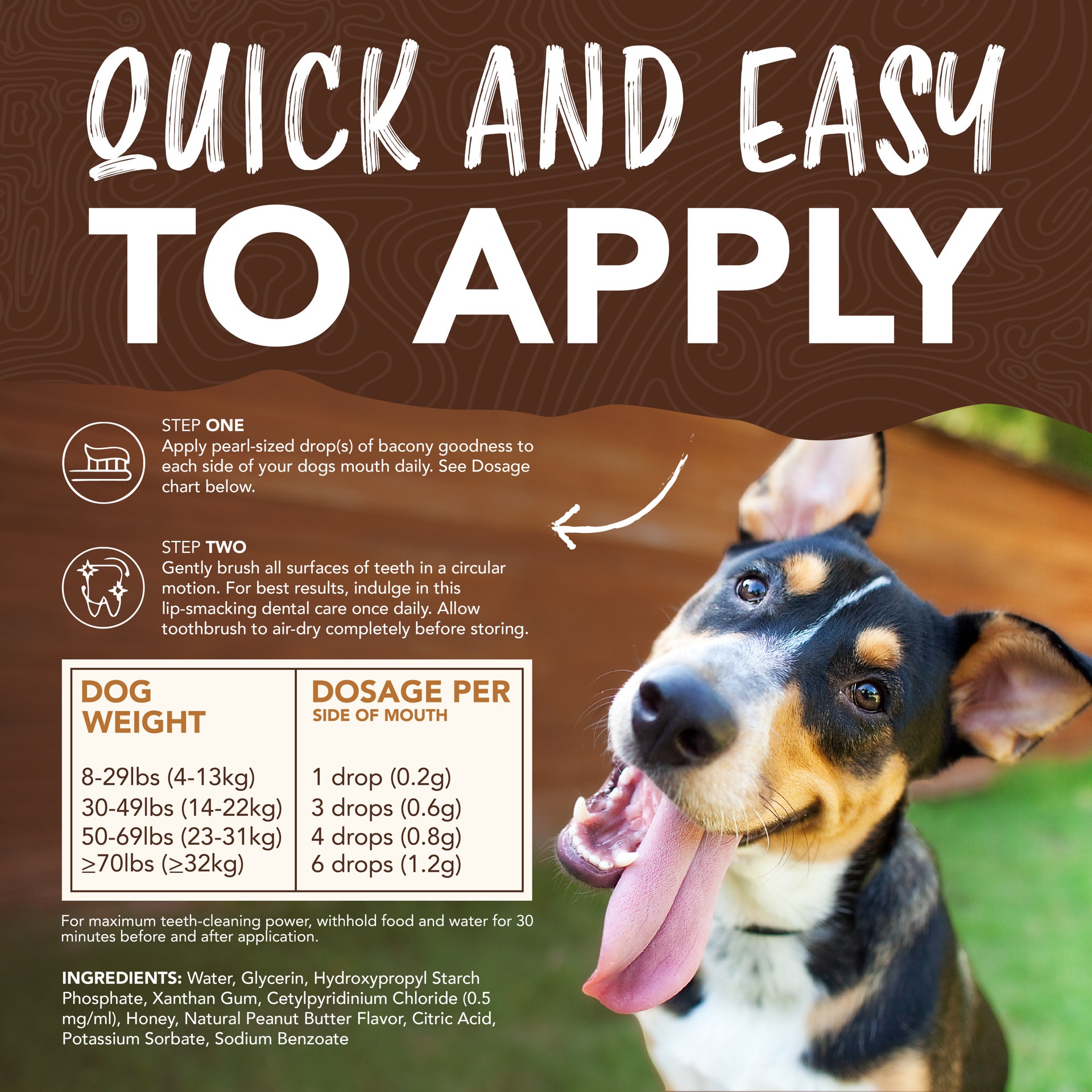 slide 6 of 9, TropiClean Sunsetting - TropiClean Enticers Teeth Cleaning Gel & Toothbrush for S/M Dogs - Peanut Butter & Honey Flavor, 2oz, 2 oz