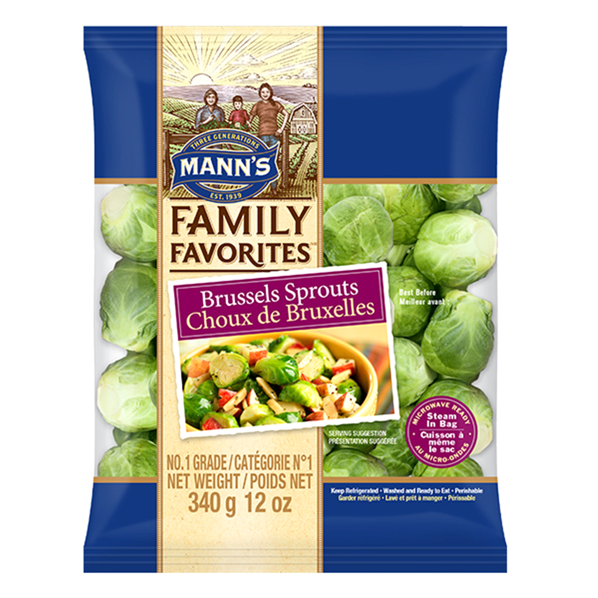 slide 1 of 1, Ocean Mist Farms Sprouts, Brussels, Microwavable, 12 oz