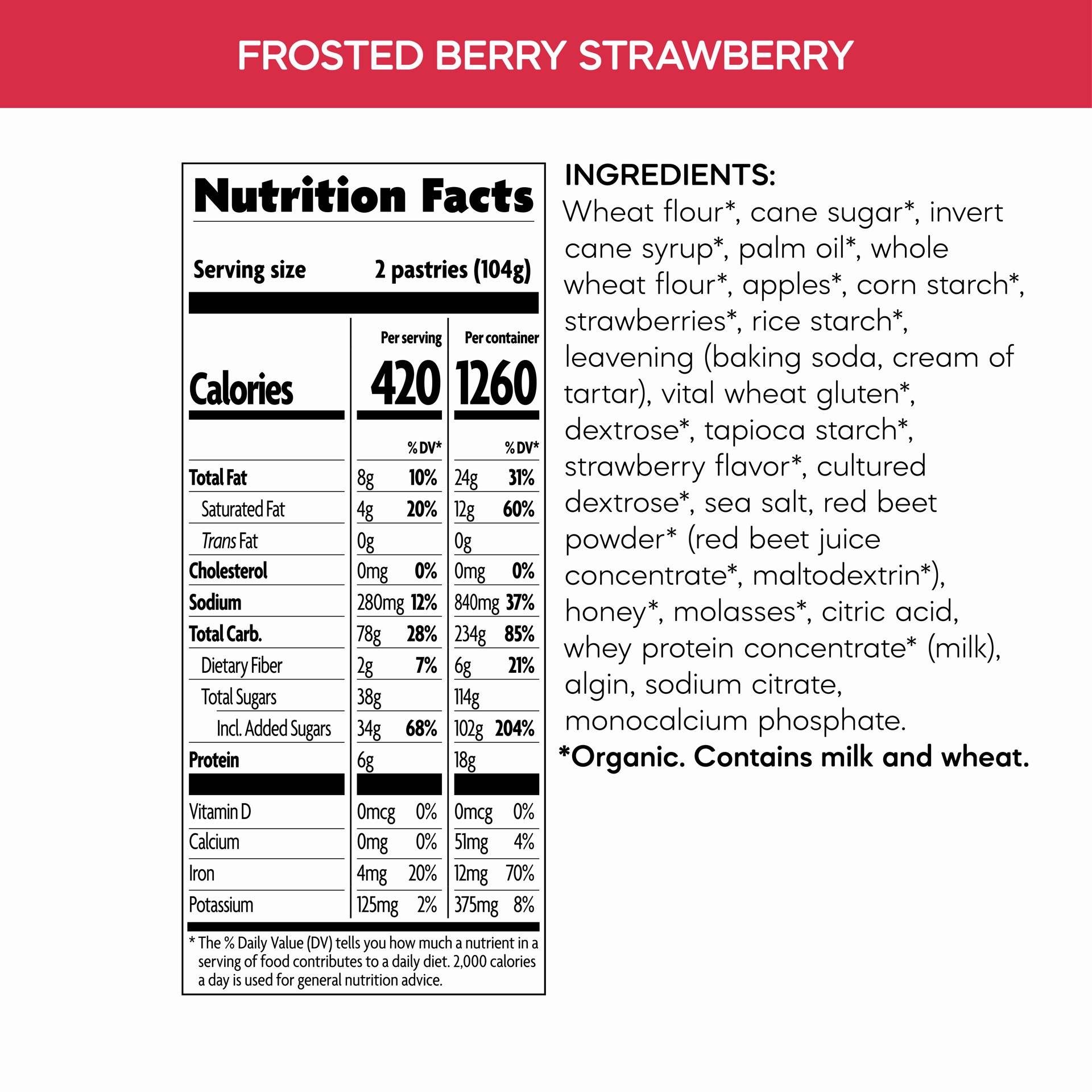 slide 5 of 5, Nature's Path Organic Toaster Pastries Frosted Berry Strawberry - 6ct, 6 ct
