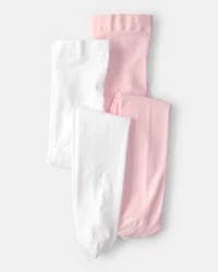 Carter's Toddler Girl 2-Pack Tights - Pink/White Pink/White 2T4T