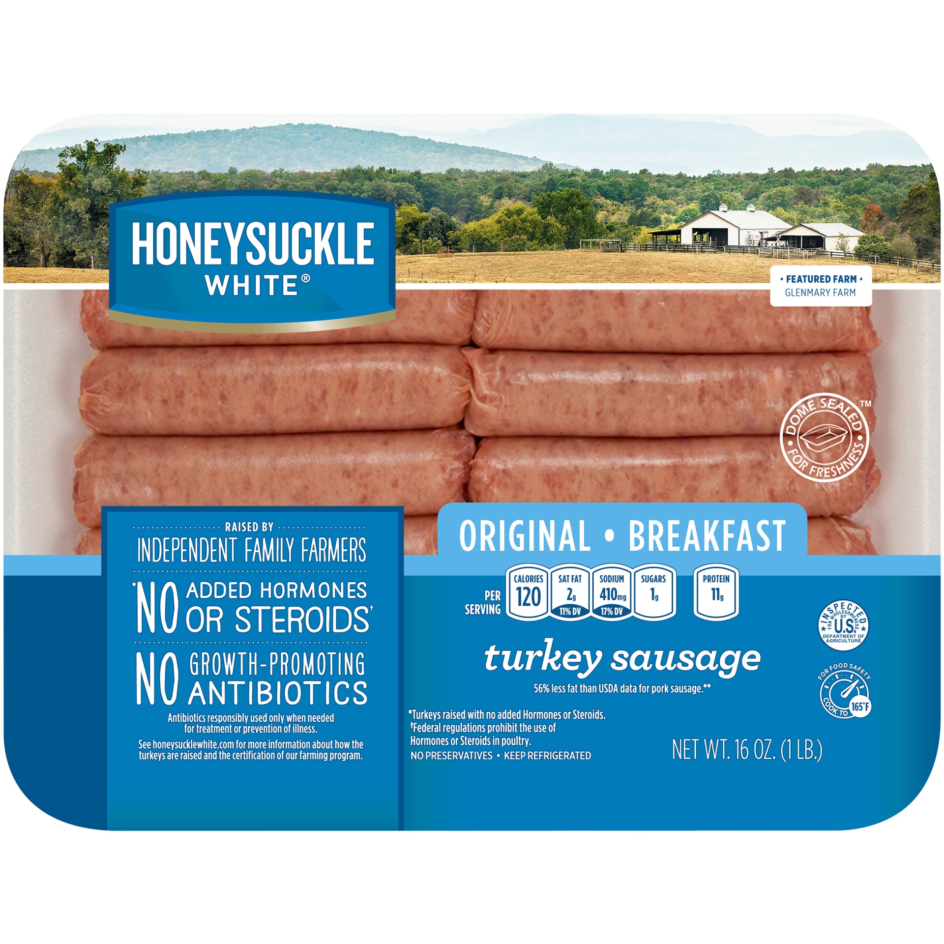 slide 1 of 1, Honeysuckle White Turkey Breakfast Sausage Links, 16 oz