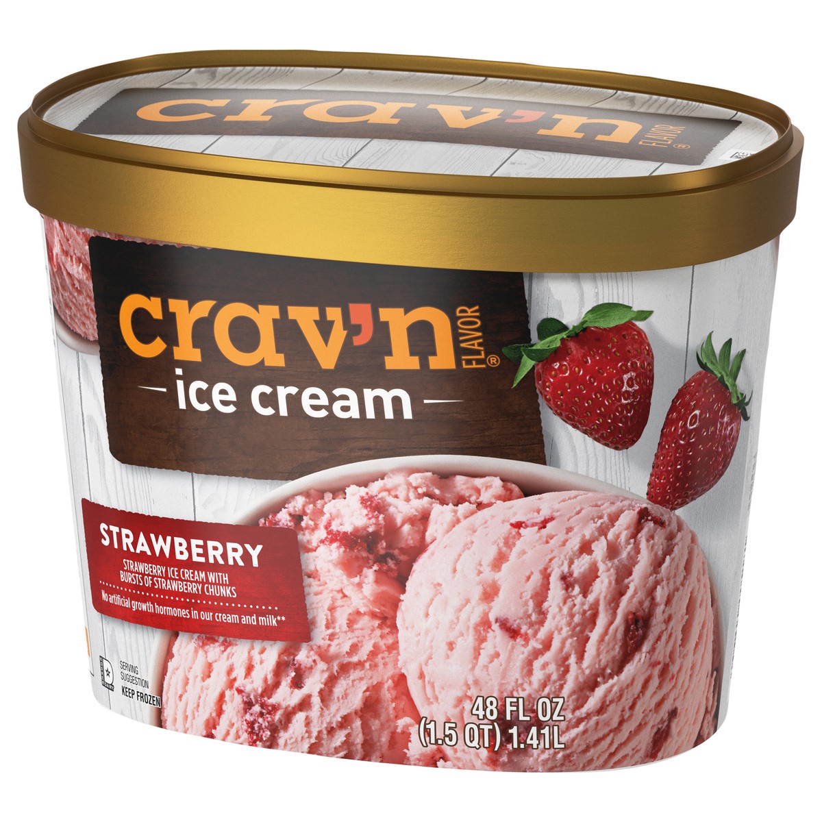 slide 2 of 4, Crav'n Flavor Strawberry Ice Cream 48 fl oz, 48 fl oz