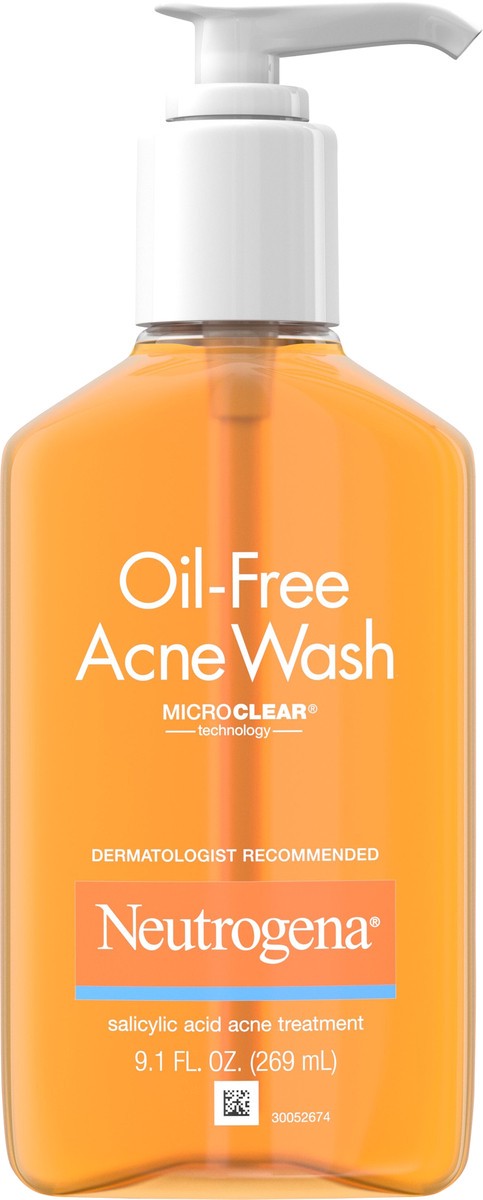 slide 5 of 7, Neutrogena Oil-Free Salicylic Acid Acne Fighting Face Wash for Acne-Prone Skin - 9.1 fl oz, 9.1 fl oz