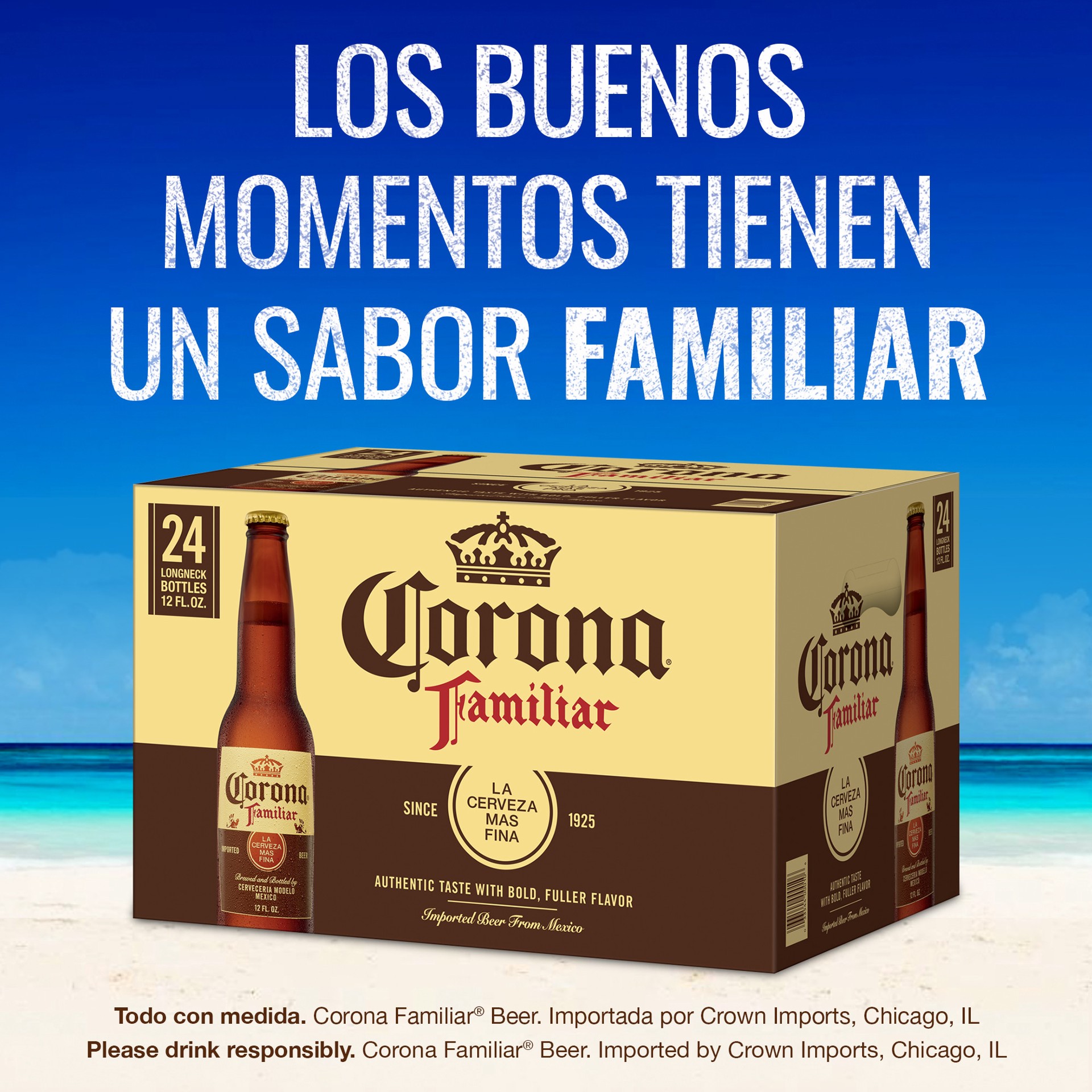 slide 2 of 4, Corona Familiar Mexican Lager Import Beer, 24 pk 12 fl oz Bottles, 4.8% ABV, 288 fl oz