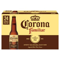 Corona Familiar Mexican Lager Imported Beer, 24 pk 12 fl. oz. Bottles, 4.8% ABV