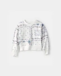 Oshkosh Girls Bandana Floral French Terry Pullover Sweatshirt - Blue/Ivory Blue/Ivory 7