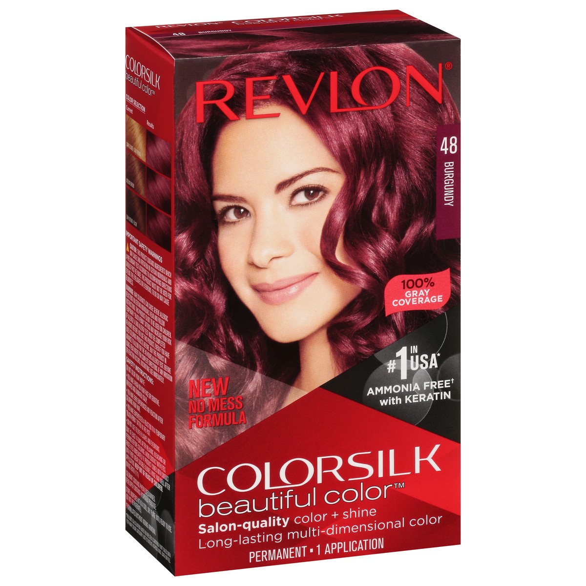 slide 9 of 9, Revlon Colorsilk 48 Burgundy Vegan Keratin Permanent Hair Color 1 Each, 1 ct