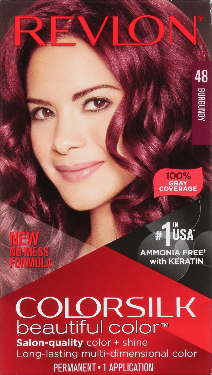 slide 4 of 9, Revlon Colorsilk 48 Burgundy Vegan Keratin Permanent Hair Color 1 Each, 1 ct
