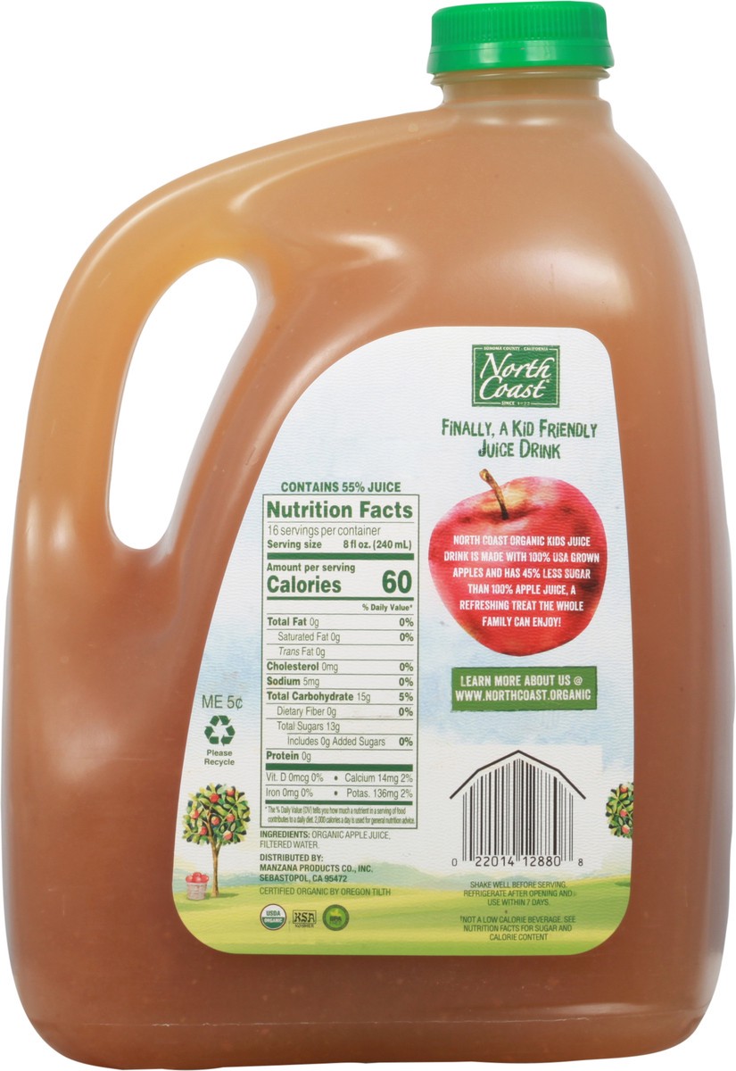 slide 4 of 10, North Coast Kids Organic Apple Juice Drink 128 fl oz, 128 oz