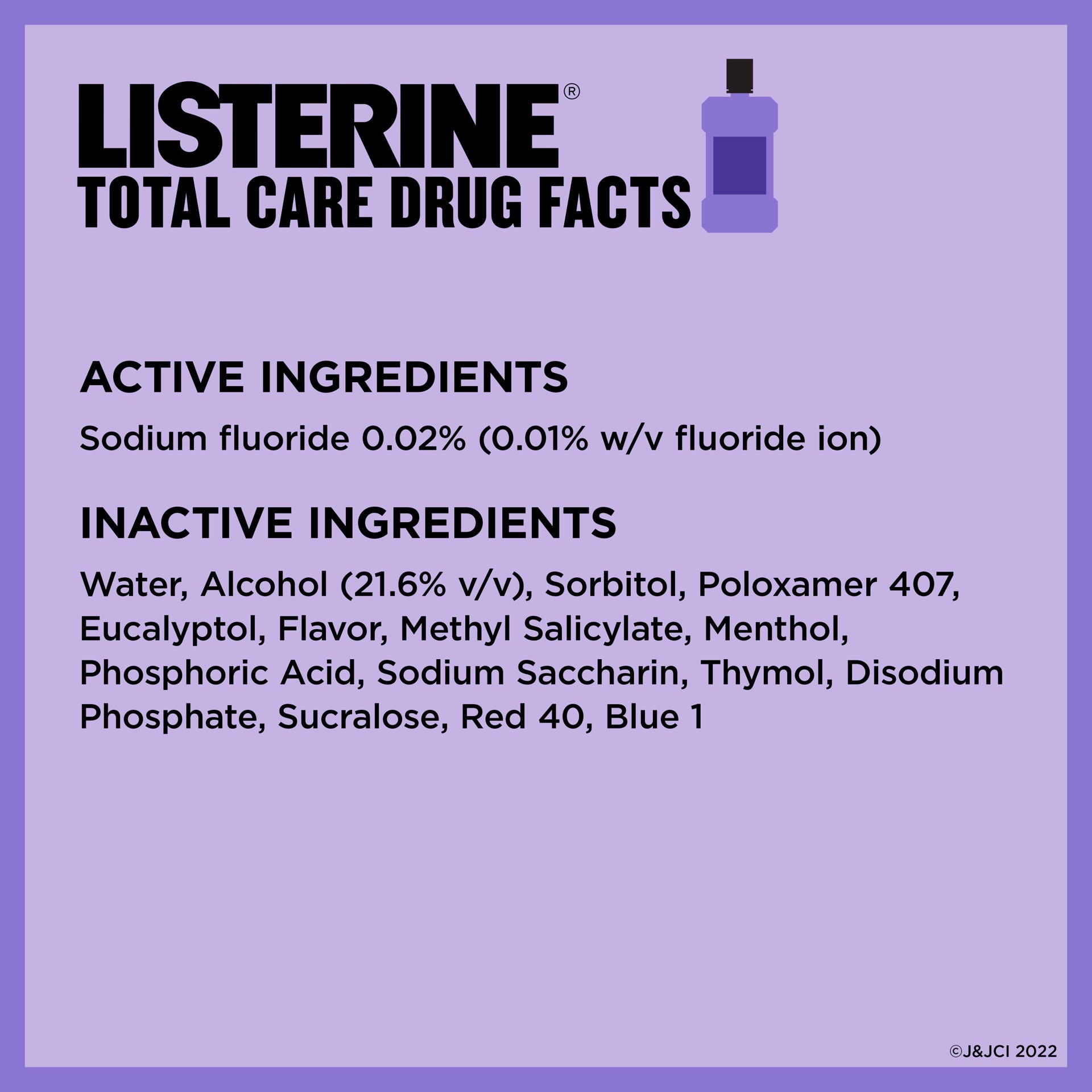 slide 8 of 10, Listerine Total Care Anticavity Fluoride Mouthwash, 6 Benefits in 1 Oral Rinse Helps Kill 99% of Bad Breath Germs, Prevents Cavities, Strengthens Teeth, ADA-Accepted, Fresh Mint, 1 L, 1 L