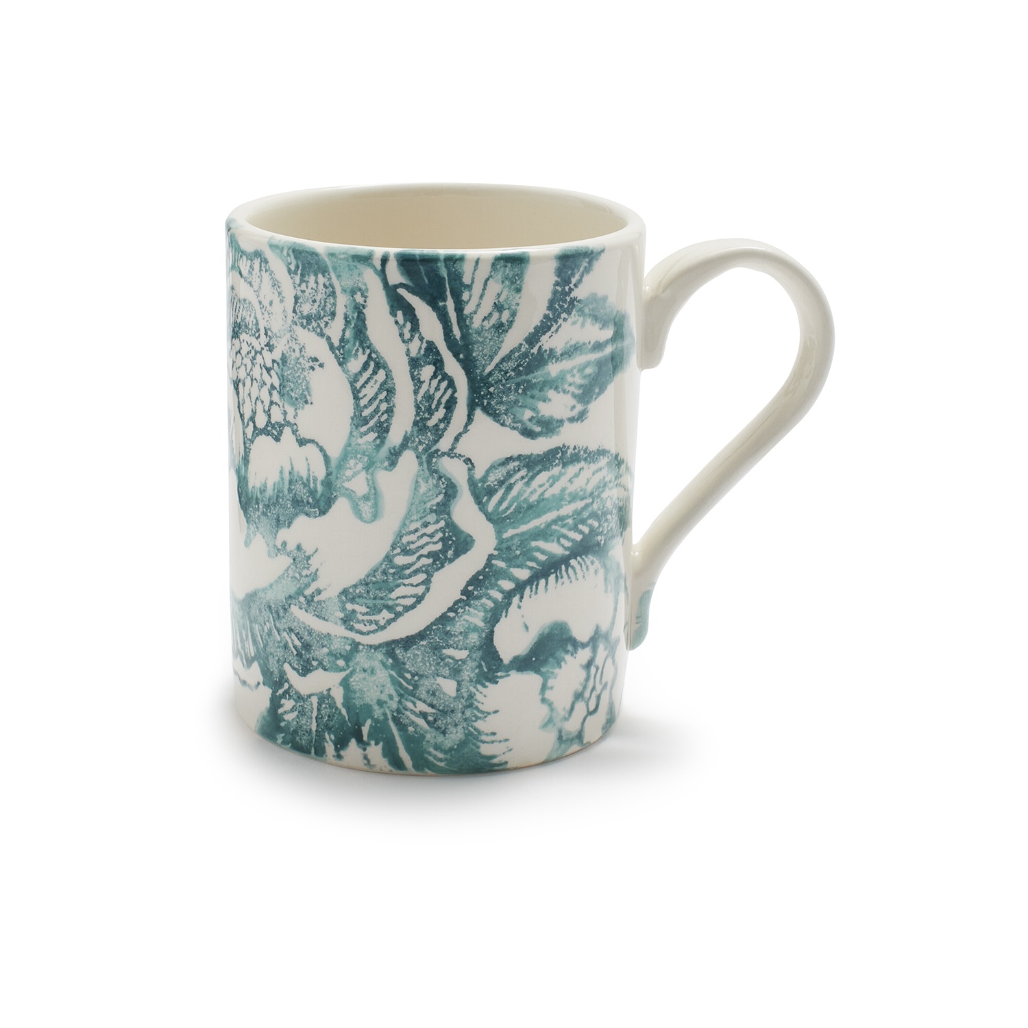 slide 1 of 1, Sur La Table Damask Peony Mug, Blue, 16 oz