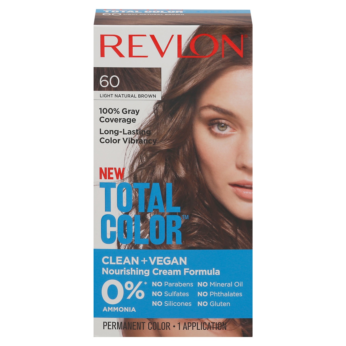 slide 1 of 1, Revlon Total Color Clean and Vegan Hair Color with 100% Gray Coverage - Light Natural Brown, 5.94 fl oz