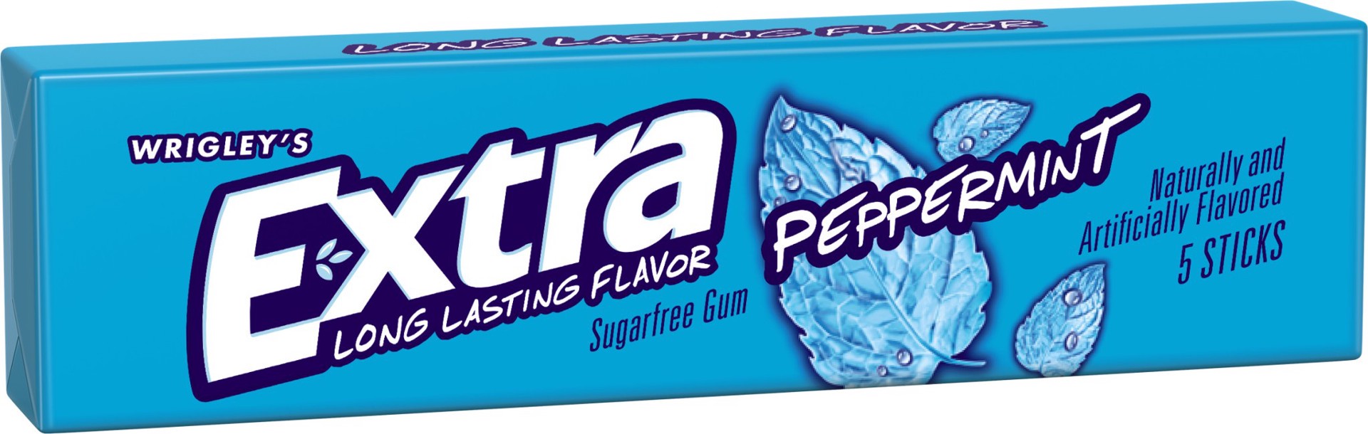 slide 3 of 3, EXTRA Gum Peppermint Sugar Free Chewing Gum Bulk Pack, 5 Stick (Pack of 4), 20 pc