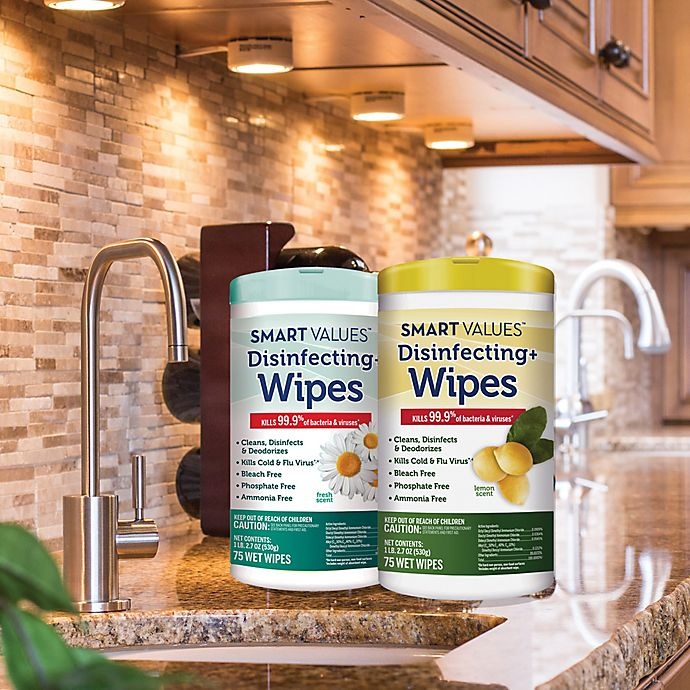 Smart Values Disinfecting Wipes Lemon Scent 75 ct Shipt