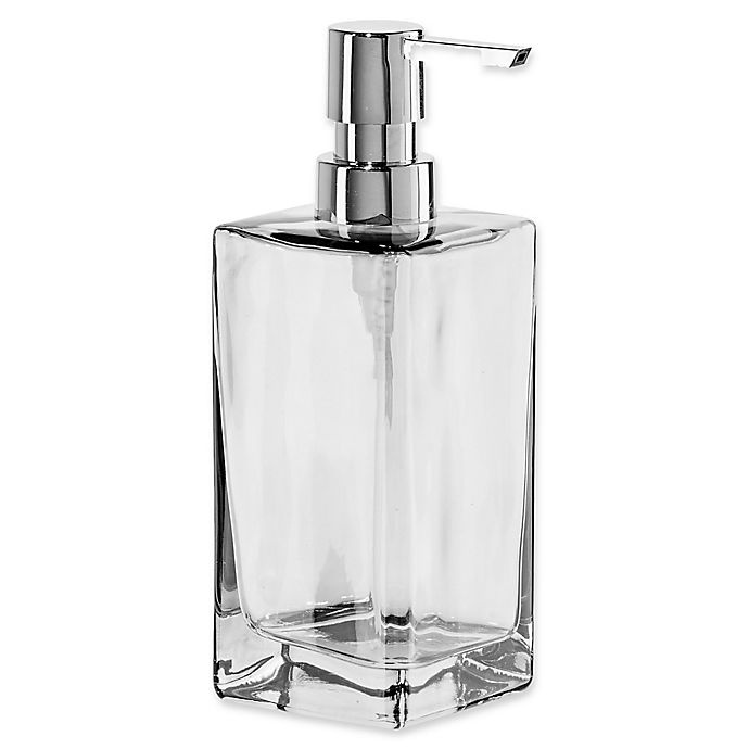 slide 1 of 1, Oggi Tall Glass Soap Dispenser - Grey, 13 oz